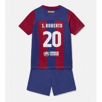 Camisa de Futebol Barcelona Sergi Roberto #20 Equipamento Principal Infantil 2023-24 Manga Curta (+ Calças curtas)